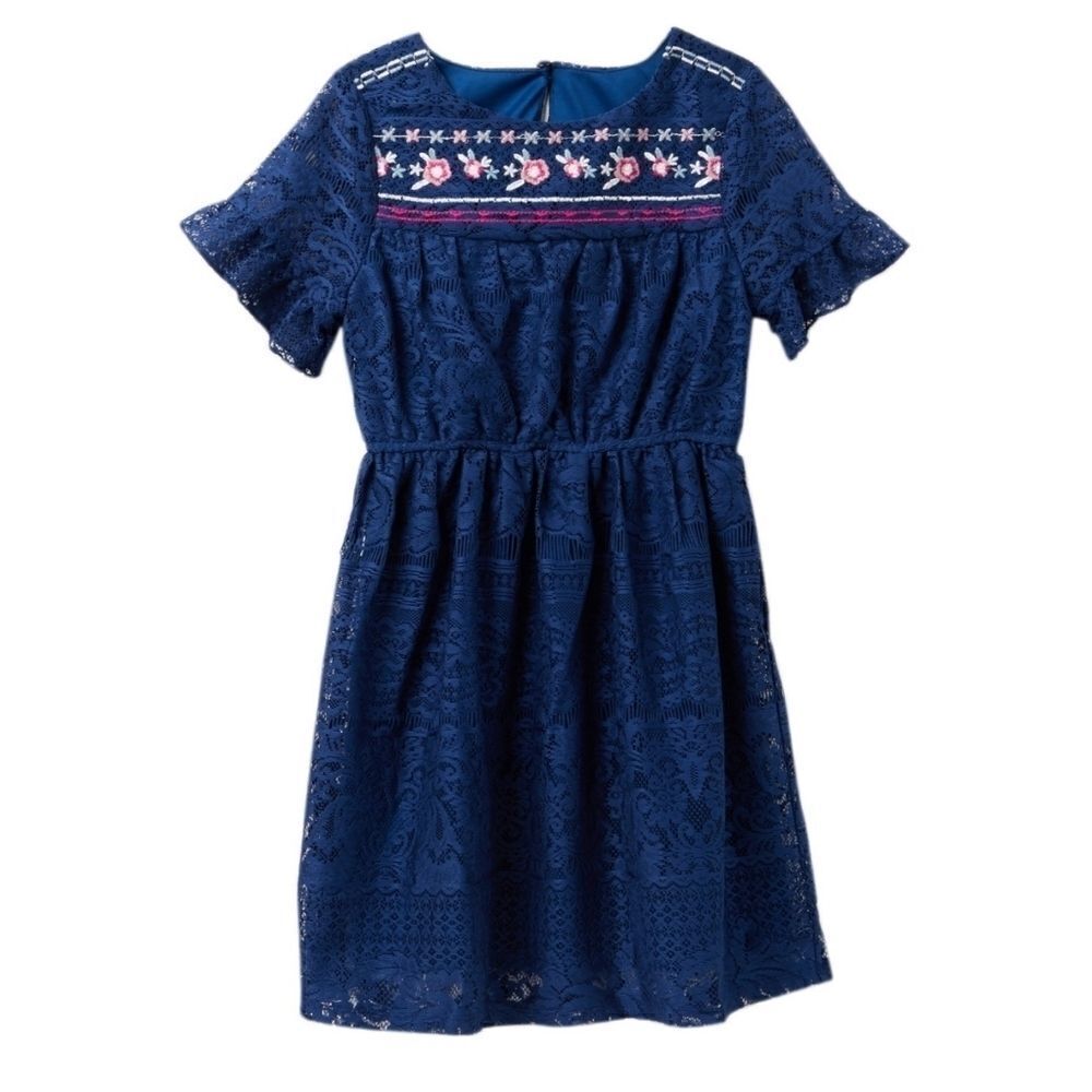Trixxi Girl embroidered lace dress sz L NWT
